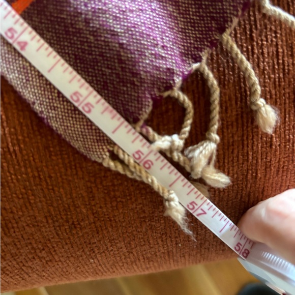 NWOT LemLem orange and tan Scarf Gauze Fringe (missing tag) - Picture 6 of 9